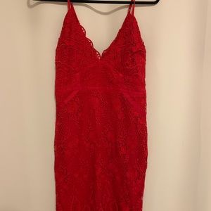 Red Lace Party Dress